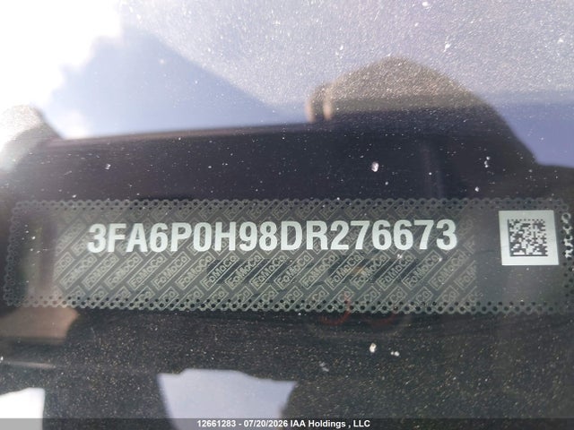12661283 :رقم المزاد ، 3FA6P0H98DR276673 vin ، 2013 Ford Fusion Se مزاد بيع