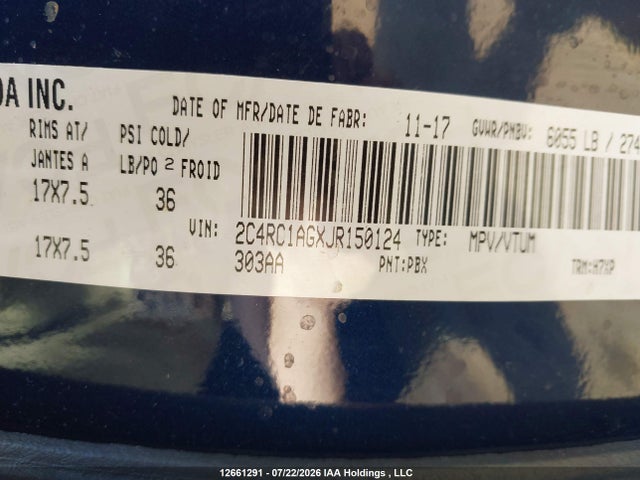Chrysler PACIFICA L 2018 2C4RC1AGXJR150124 Image 18