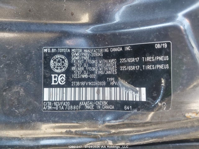 Toyota RAV4 LE 2019 2T3B1RFV1KC040939 Image 9