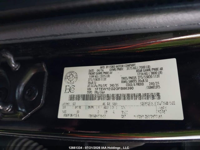Ford F-150 2016 1FTEW1EG2GFB86390 Image 9