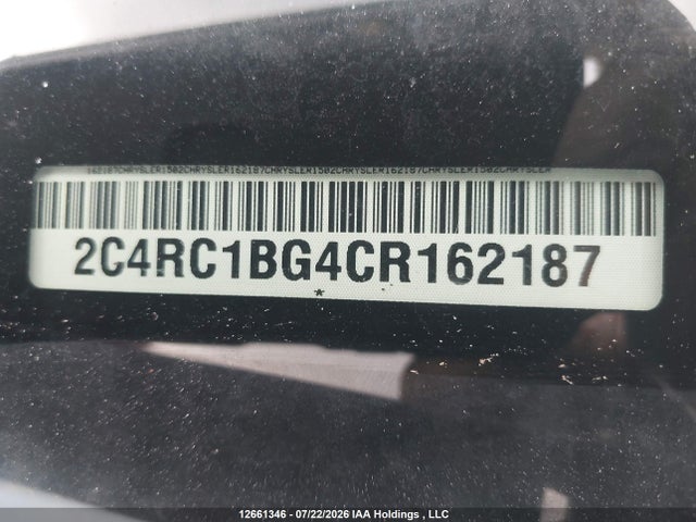 2012 Chrysler Town & Country Touring მანქანა იყიდება აუქციონზე, vin: 2C4RC1BG4CR162187, აუქციონის ნომერი: 12661346