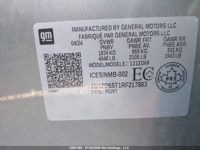 Chevrolet MALIBU LT 2024 1G1ZD5ST1RF217883 Image 9