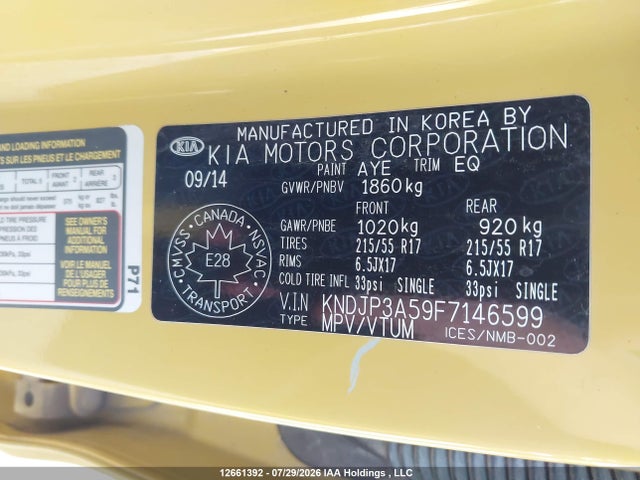 KIA Soul Ex/ex+/ex+ Eco 2015 KNDJP3A59F7146599 Image 19
