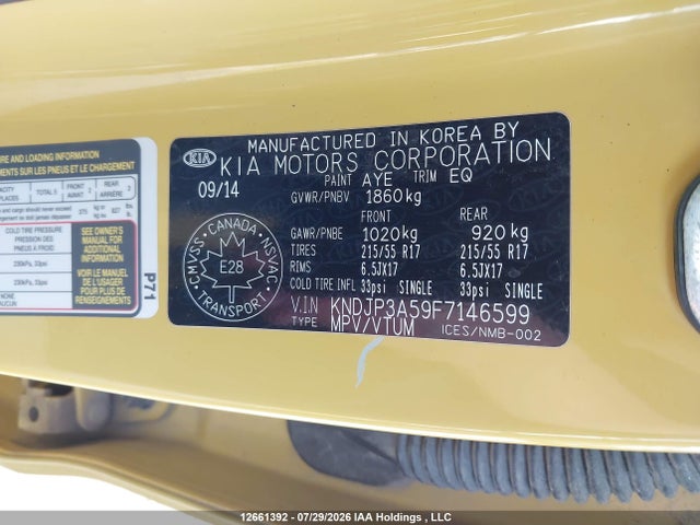 KIA Soul Ex/ex+/ex+ Eco 2015 KNDJP3A59F7146599 Image 9