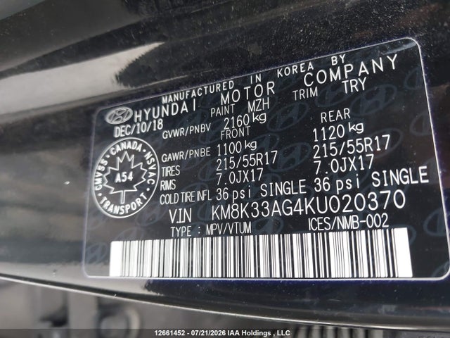 Продаж на аукціоні авто 2019 Hyundai Kona Ev Ultimate, vin: KM8K33AG4KU020370, номер лоту: 12661452