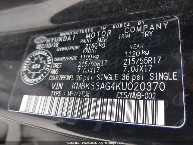 Продаж на аукціоні авто 2019 Hyundai Kona Ev Ultimate, vin: KM8K33AG4KU020370, номер лоту: 12661452