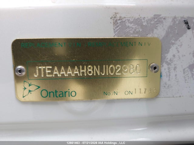 JTEAAAAH8NJ102980 Toyota Venza Le/xle/limited