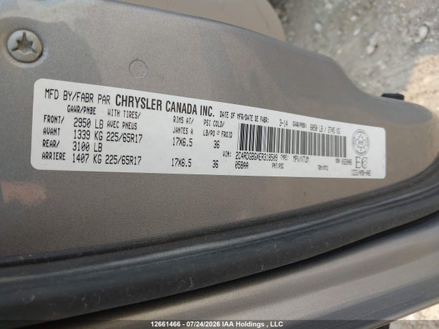 2014 Dodge Grand Caravan Se/sxt მანქანა იყიდება აუქციონზე, vin: 2C4RDGBGXER318509, აუქციონის ნომერი: 12661466