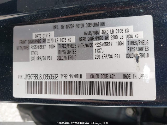 Mazda CX-5 2018 JM3KFBBL8J0350592 Image 18