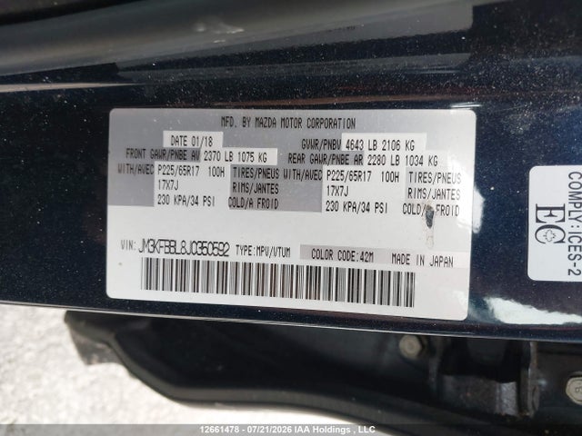 Mazda CX-5 2018 JM3KFBBL8J0350592 Image 9