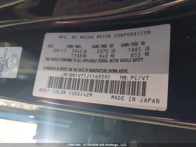 Aukcja sprzedaży 2018 Mazda Mazda3 50th Anniversary Edition/gs/se, vin: JM1BN1V71J1169395, numer aukcji: 12661484