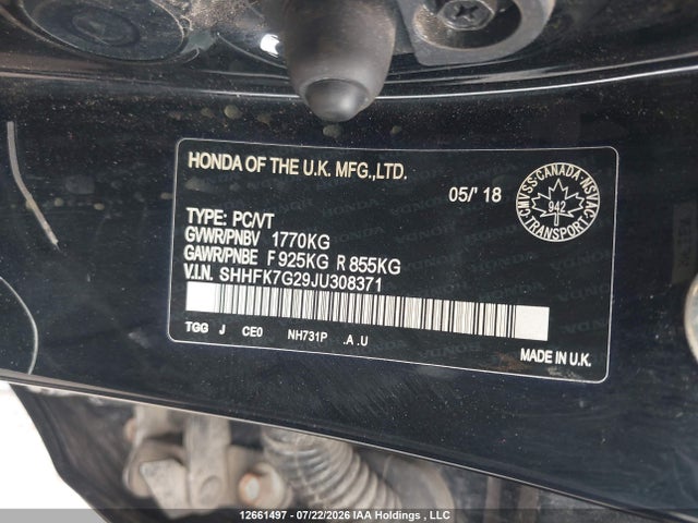 Honda Civic Lx 2018 SHHFK7G29JU308371 Image 18