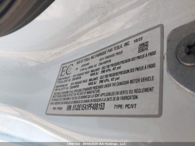 Tesla Model 3 Rwd 2023 5YJ3E1EA1PF408153 Image 9