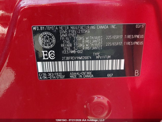 Toyota RAV4 LE 2017 2T3BFREV1HW626874 Image 19