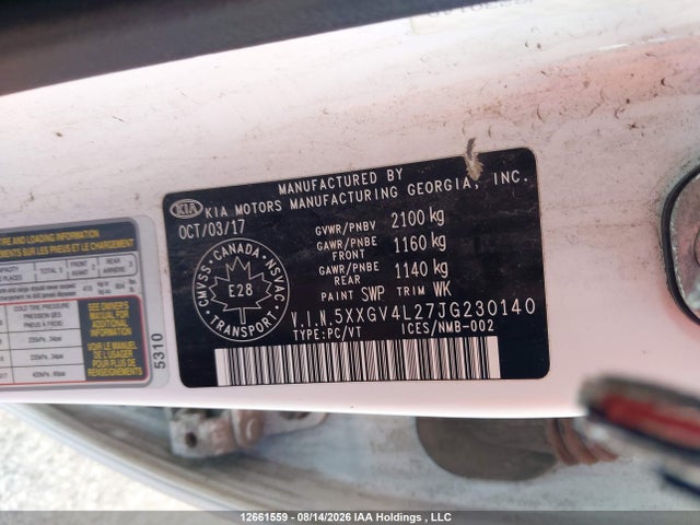 KIA Optima 2018 5XXGV4L27JG230140 Image 19