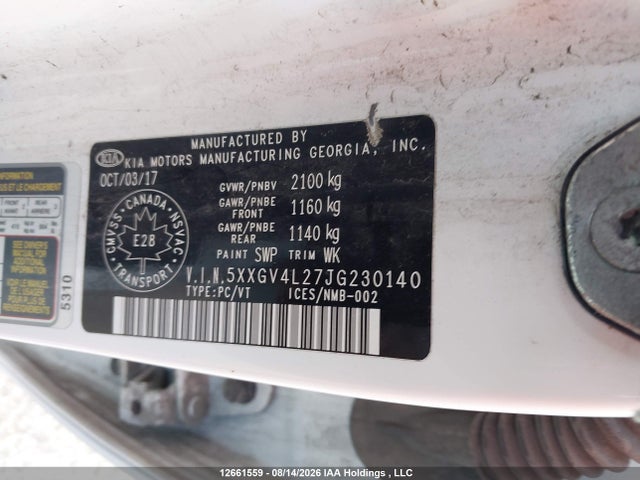 KIA Optima 2018 5XXGV4L27JG230140 Image 9