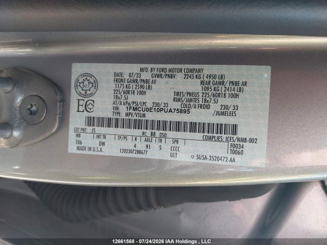 Ford Escape 2023 1FMCU0E10PUA75895 Image 9