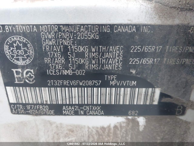 Toyota RAV4 LE 2015 2T3ZFREV6FW208757 Image 9