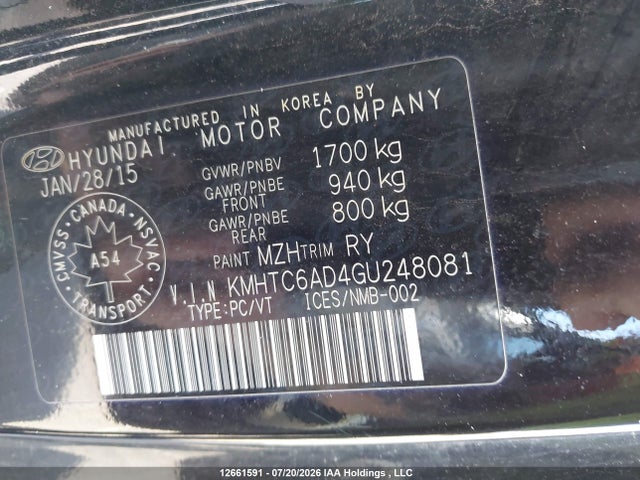 2016 Hyundai Veloster მანქანა იყიდება აუქციონზე, vin: KMHTC6AD4GU248081, აუქციონის ნომერი: 12661591