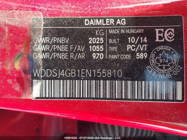 Mercedes-Benz CLA 2014 WDDSJ4GB1EN155810 Image 9
