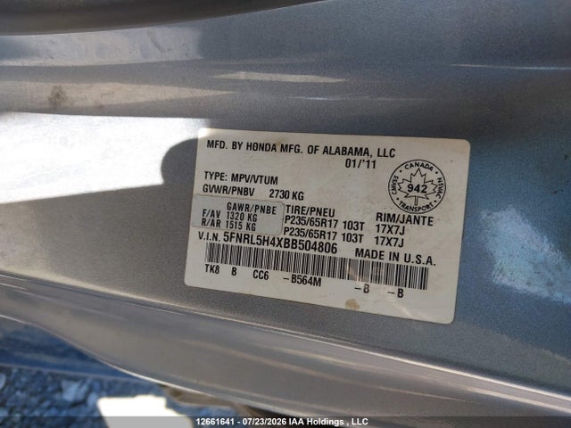 Aukcja sprzedaży 2011 Honda Odyssey Ex, vin: 5FNRL5H4XBB504806, numer aukcji: 12661641