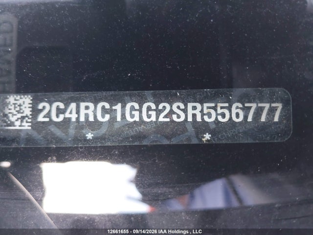 2025 Chrysler Pacifica Limited მანქანა იყიდება აუქციონზე, vin: 2C4RC1GG2SR556777, აუქციონის ნომერი: 12661655