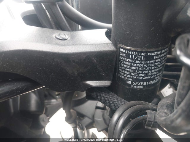 Kawasaki Ex650 M 2022 ML5EXEM14NDA65173 Image 10
