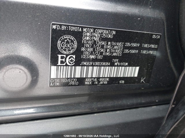 2024 Toyota Rav4 Prime Xse მანქანა იყიდება აუქციონზე, vin: JTMGB3FV3RD208084, აუქციონის ნომერი: 12661692