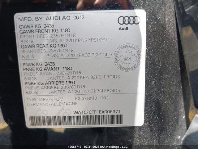Audi Q5 2014 WA1CFCFP1EA006371 Image 9