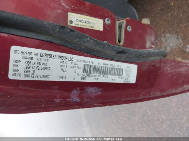 Продажа на аукционе авто 2012 Jeep Compass, vin: 1C4NJDAB3CD691449, номер лота: 12661759