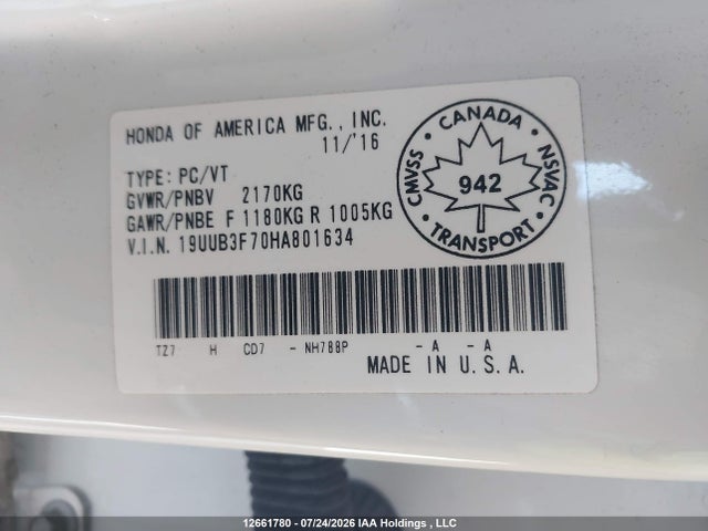 19UUB3F70HA801634 Acura Tlx Advance
