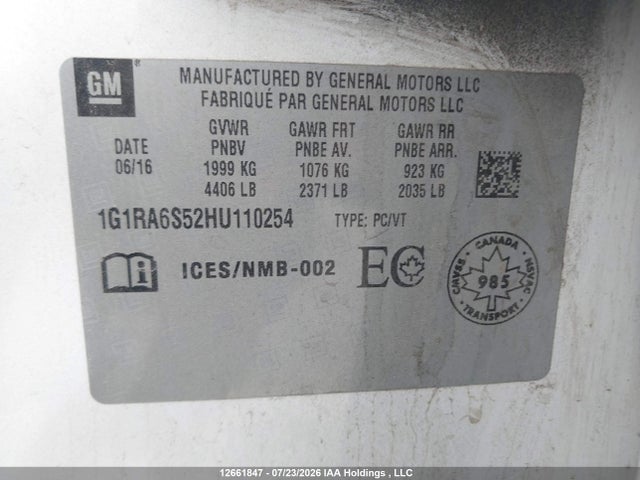Chevrolet VOLT LT 2017 1G1RA6S52HU110254 Image 9