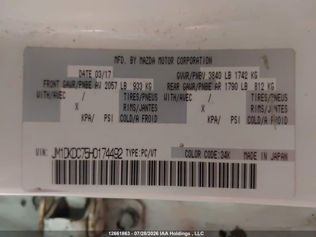 JM1DKDC75H0174492 Mazda Cx-3 Gs