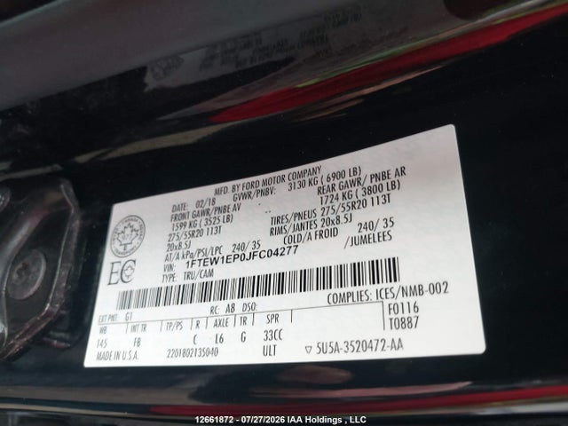 Ford F-150 Xlt 2018 1FTEW1EP0JFC04277 Image 20