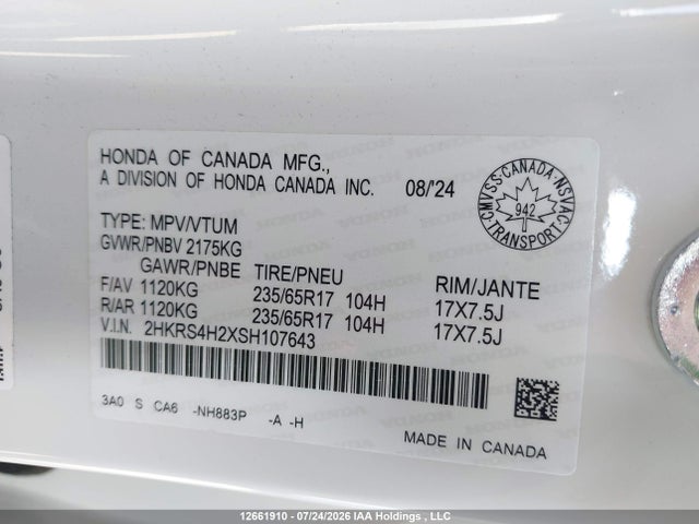 Honda CR-V 2025 2HKRS4H2XSH107643 Image 19