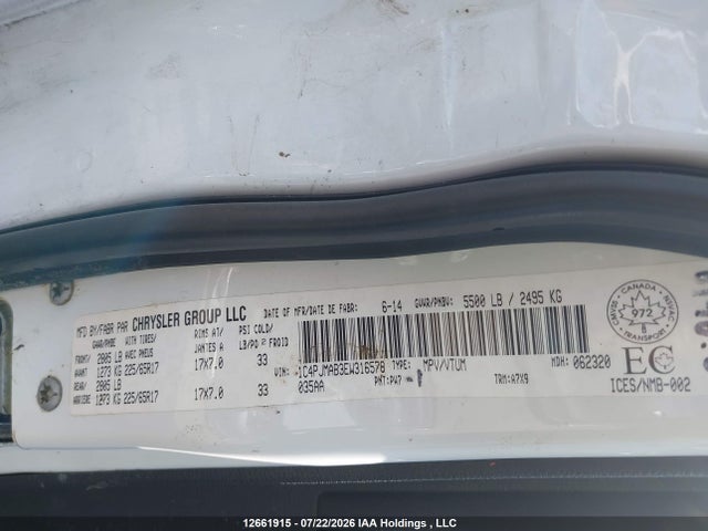 Продажа на аукционе авто 2014 Jeep Cherokee Sport, vin: 1C4PJMAB3EW316578, номер лота: 12661915