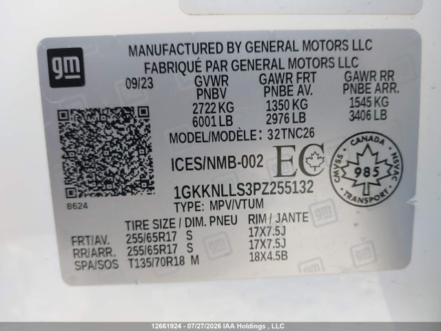 Продажа на аукционе авто 2023 Gmc Acadia At4, vin: 1GKKNLLS3PZ255132, номер лота: 12661924
