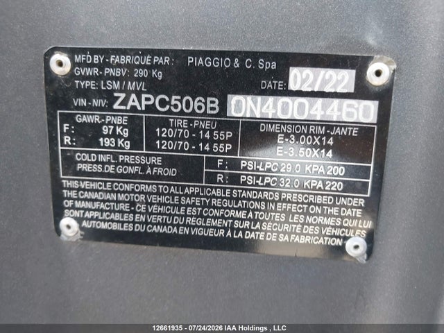 Piaggio Typhoon 50 2022 ZAPC506B0N4004460 Image 10