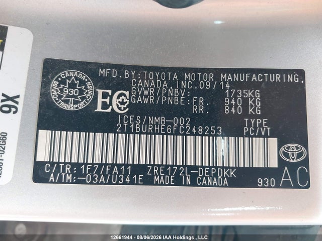 Toyota COROLLA CE 2015 2T1BURHE6FC248253 Image 21
