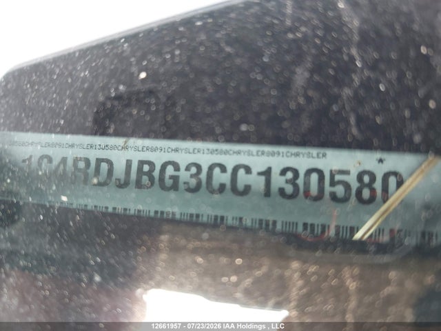 12661957 :رقم المزاد ، 1C4RDJBG3CC130580 vin ، 2012 Dodge Durango Heat مزاد بيع