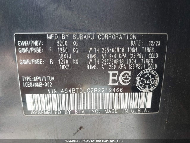 Subaru Outback 2024 4S4BTDLC2R3212466 Image 18