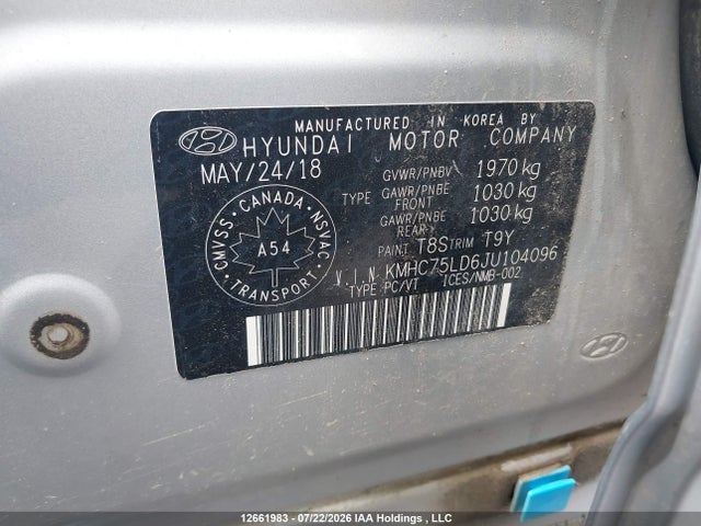 Aukcja sprzedaży 2018 Hyundai Ioniq Plug-in Hybrid Limited, vin: KMHC75LD6JU104096, numer aukcji: 12661983