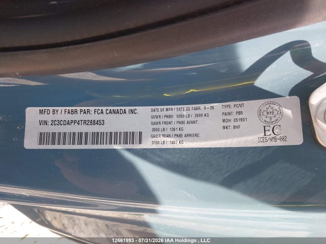 Продаж на аукціоні авто 2026 Dodge Charger Rt, vin: 2C3CDAPP4TR288453, номер лоту: 12661993