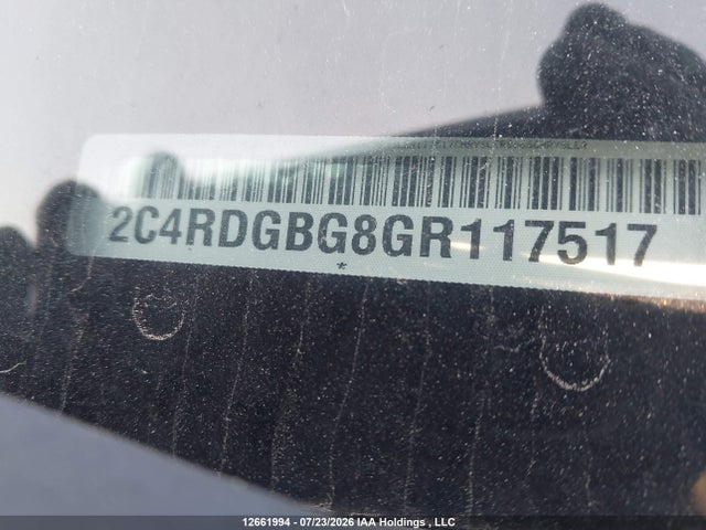 2016 Dodge Grand Caravan Se/sxt მანქანა იყიდება აუქციონზე, vin: 2C4RDGBG8GR117517, აუქციონის ნომერი: 12661994