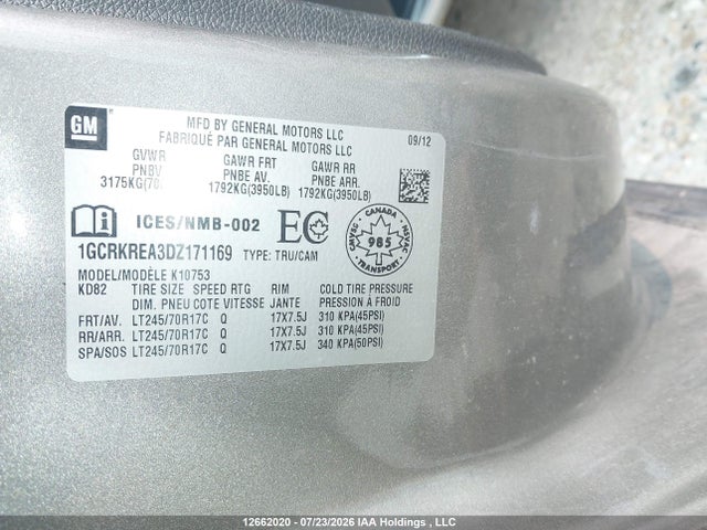 Продажа на аукционе авто 2013 Chevrolet Silverado K1500 Ls, vin: 1GCRKREA3DZ171169, номер лота: 12662020