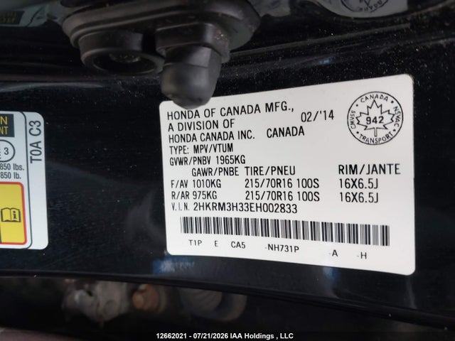 2HKRM3H33EH002833 Honda CR-V