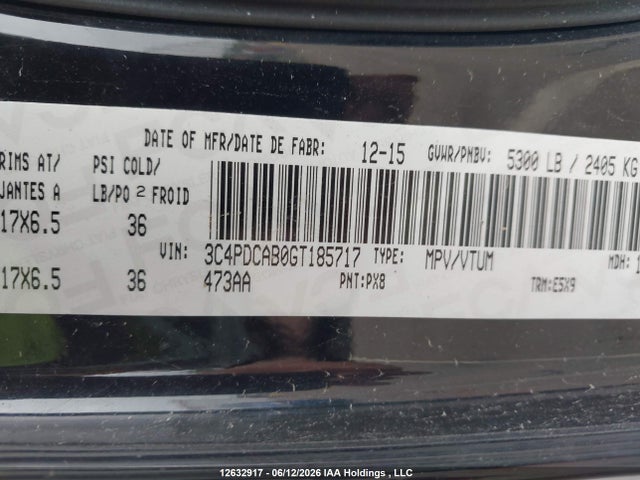 Dodge Journey Cvp/se Plus 2016 3C4PDCAB0GT185717 Image 9