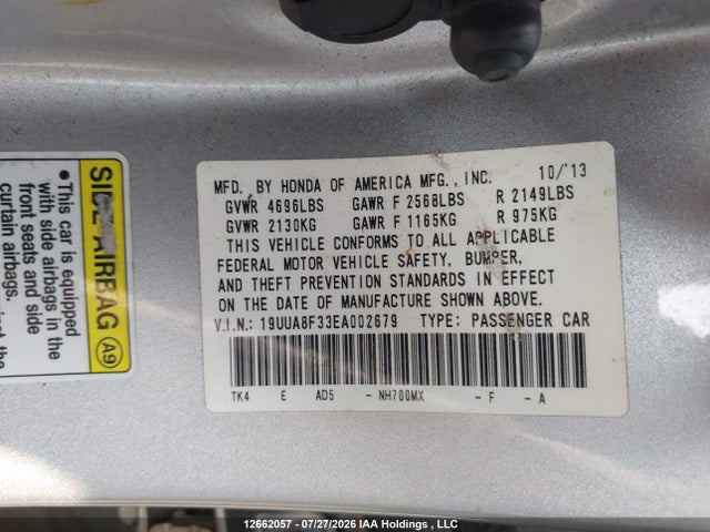 Acura Tl Se 2014 19UUA8F33EA002679 Image 9