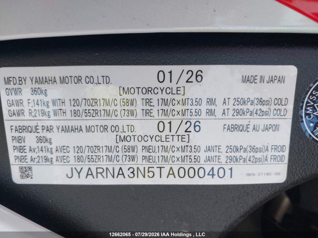 Yamaha Yamaha 2026 JYARNA3N5TA000401 Image 10