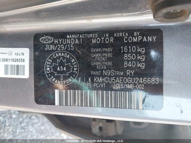 Hyundai ACCENT GLS 2016 KMHCU5AE0GU246683 Image 9